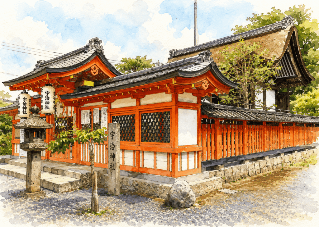 宇治神社（喜撰法師の歌碑あり）
