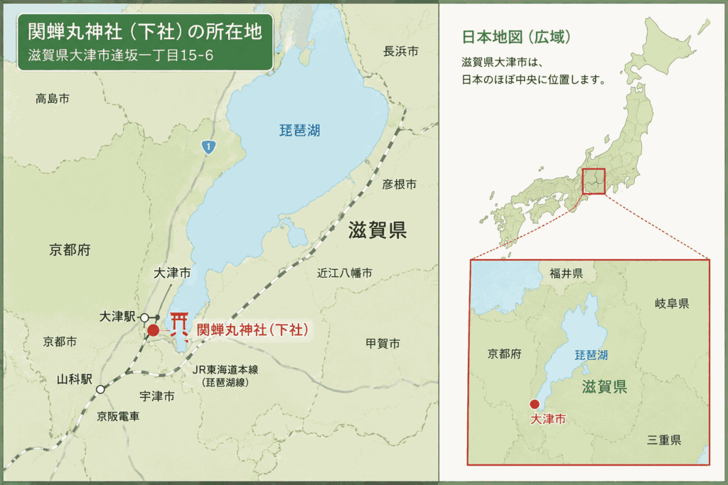 関蝉丸神社周辺の地図
